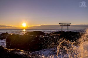 大洗海岸　初日の出